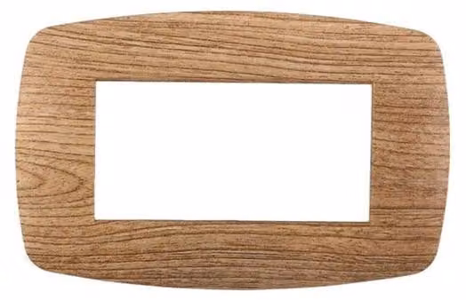 Ettroit placca compatibile Bticino Livinglight 4 moduli plastica slim colore legno scuro - LN87405