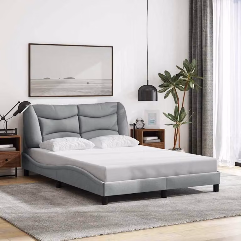 Giroletto senza materasso vidaXL Hvar Grigio Chiaro L/P/H: 200 x 120 x 74,5 cm