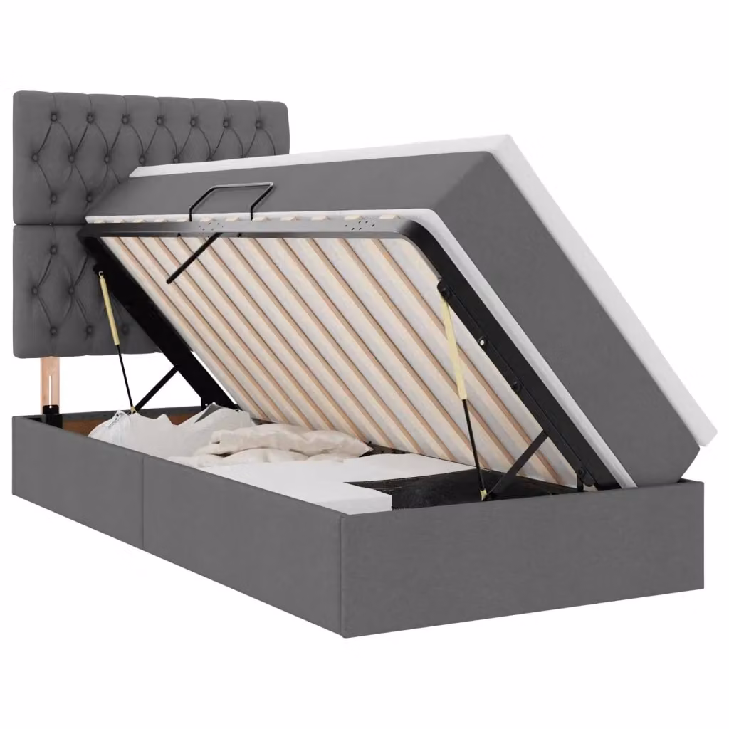 Letto con contenitore e materasso vidaXL Grigio scuro L: 100 cm, P: 200 cm, H: 128 cm – 2