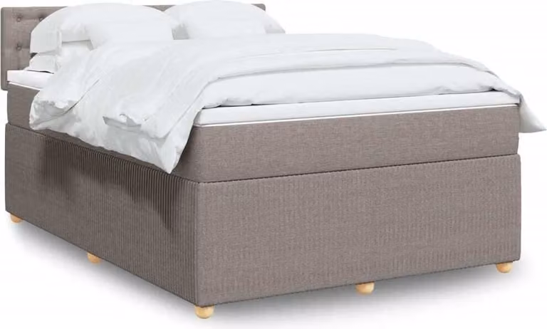 Maison Exclusive - Giroletto a Molle con Materasso Tortora 140x190 cm in Tessuto