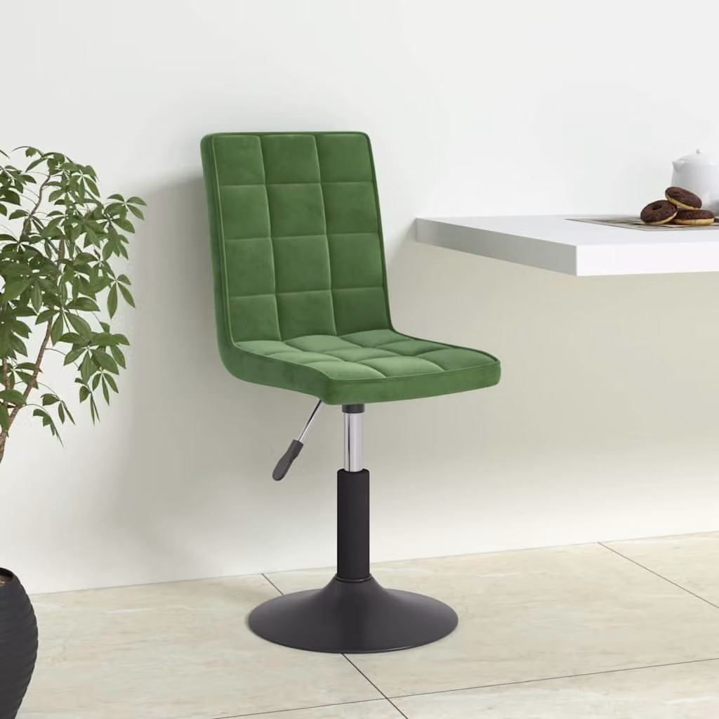Set di 4 sedie da pranzo girevoli vidaXL in velluto verde scuro con design moderno