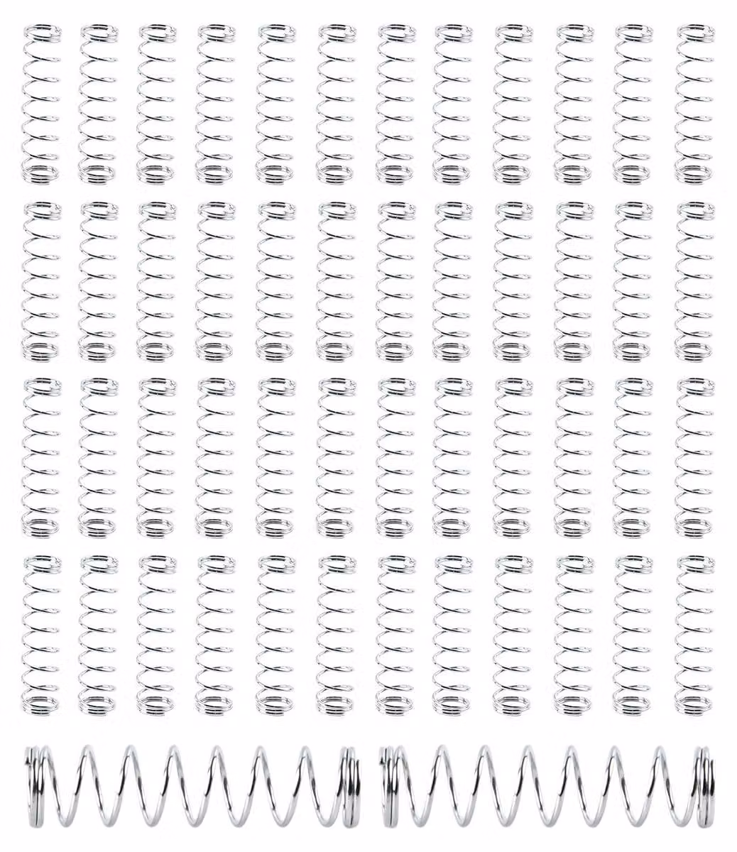 Set di 50 punte per penne a sfera, acciaio inossidabile, molle a compressione, dimensioni 0,4 x 4,6 x 19 mm