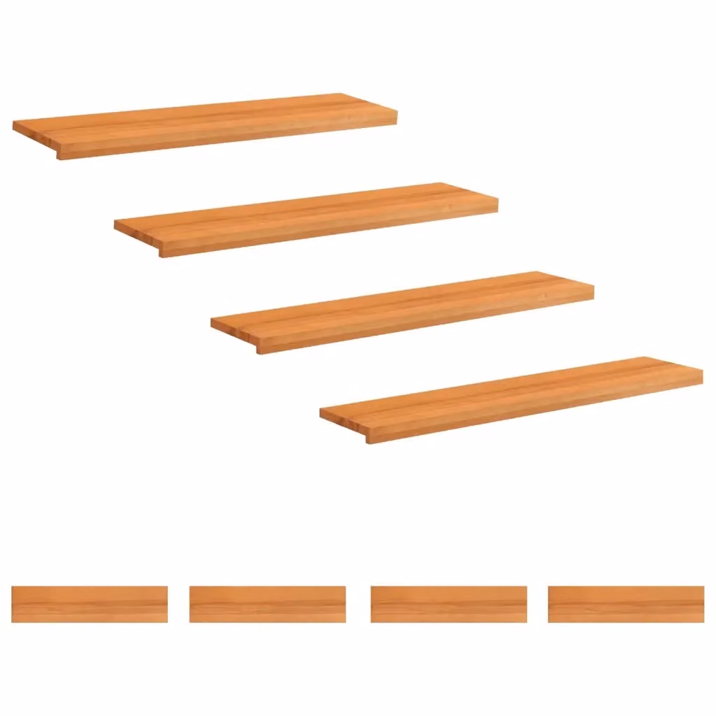 Set di 8 tappeti per scale vidaXL effetto legno faggio, colore marrone, L 110 x P 25 x H 2 cm – 2
