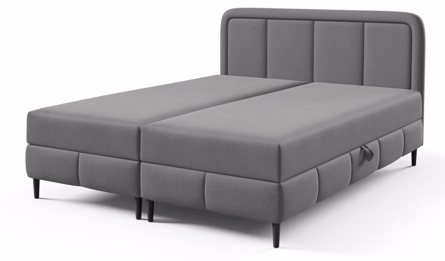 Letto con rete a molle, modello "Pole", colore grigio antracite, motivo "cenere", dimensioni 160 x 200 cm