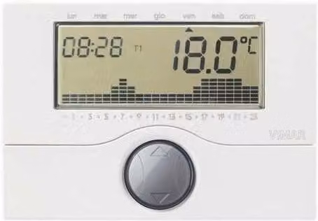 Cronotermostato a batteria Vimar 01910 bianco in plastica