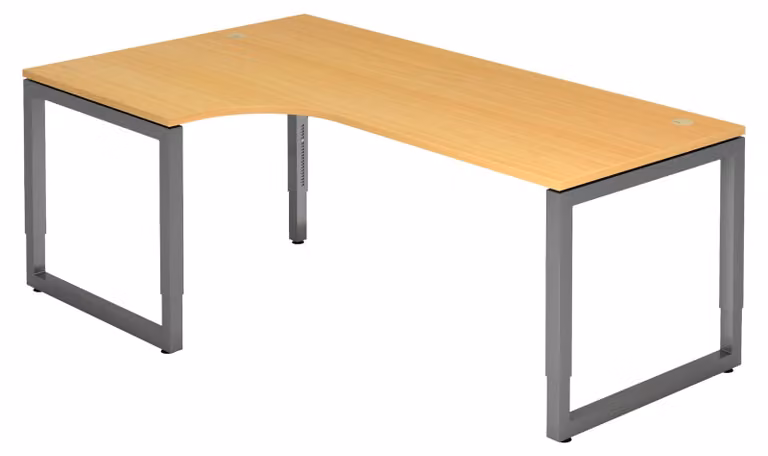 bümö Scrivania Serie-R - Decorazione: faggio, struttura: grafite, dimensioni: scrivania angolare 200 x 120 cm