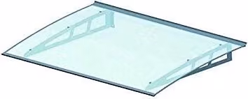 Pensilina Blinky in alluminio grigio e policarbonato trasparente, L: 150 cm, P: 95 cm