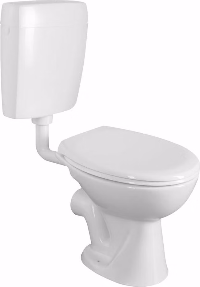 WC combinato con cassetta e set di risciacquo 4,5/6l, scarico orizzontale, bianco