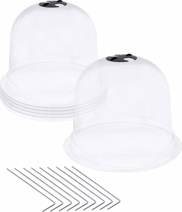 Set di 6 mini-serre - Copertura in plastica con ancoraggio al suolo - Campana per la semina Ø 25 x 20 cm circa (2x3)
