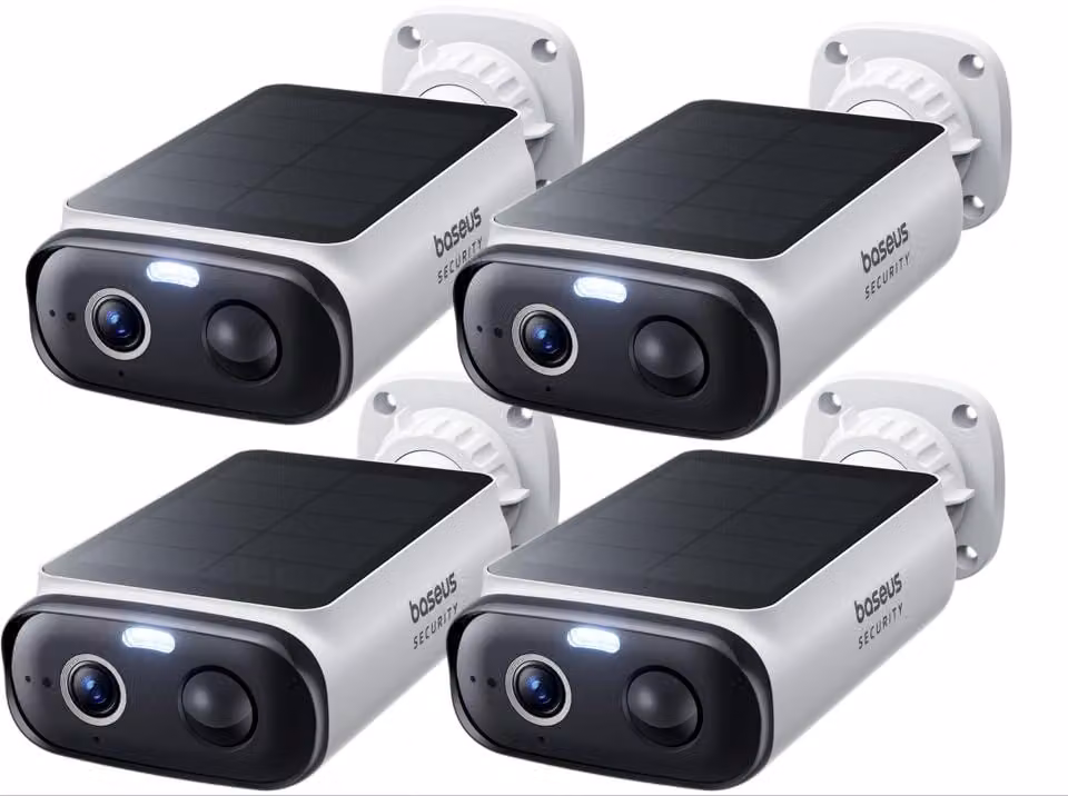 Kit di telecamere di sicurezza wireless - 4 pezzi - Alimentazione a energia solare - Risoluzione 2K - Protezione esterna IP67