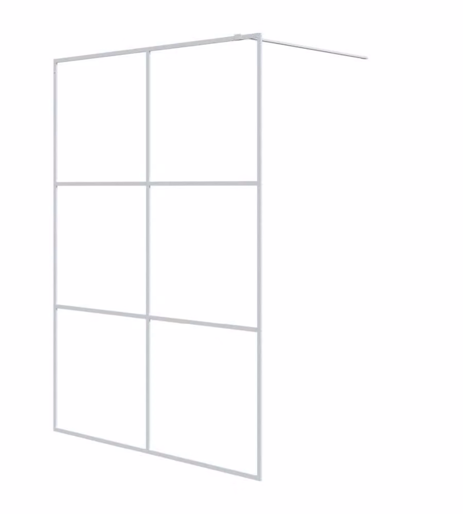 Parete Doccia Walk in vidaXL Bianca con Vetro Trasparente ESG L: 140 cm, H: 195 cm – 2