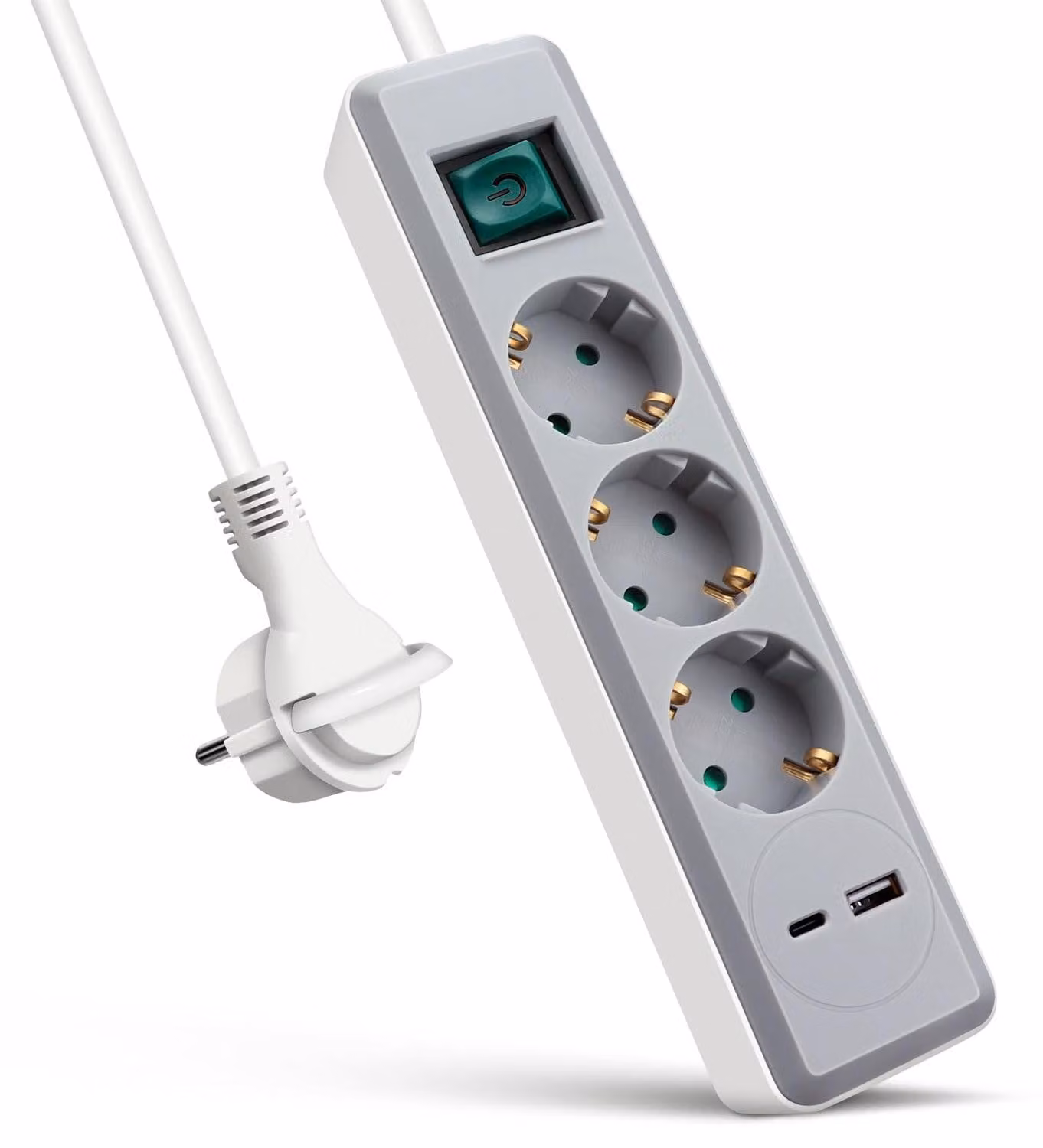 Ciabatta multipresa EXTRASTAR con 3 prese e 2 porte USB (USB A + USB C), MAX