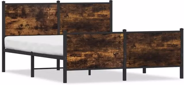 Letto matrimoniale DESIGN IN in metallo e rovere color marrone L: 160 cm, P: 200 cm, H: 91.5 cm