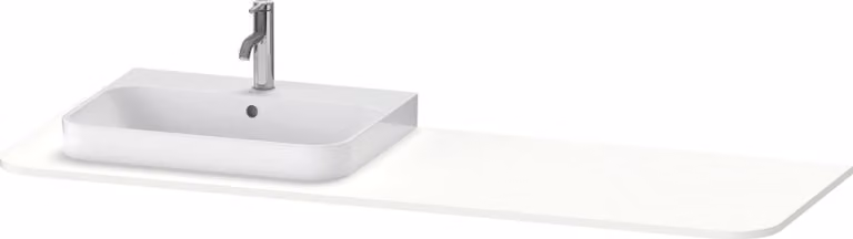 Console Duravit Happy D.2 Plus, 1600x550 mm, 1 découpe à gauche, pour meuble sous-lavabo HP4944, HP4963, HP4973, HP031HL3636, HP031HL3636