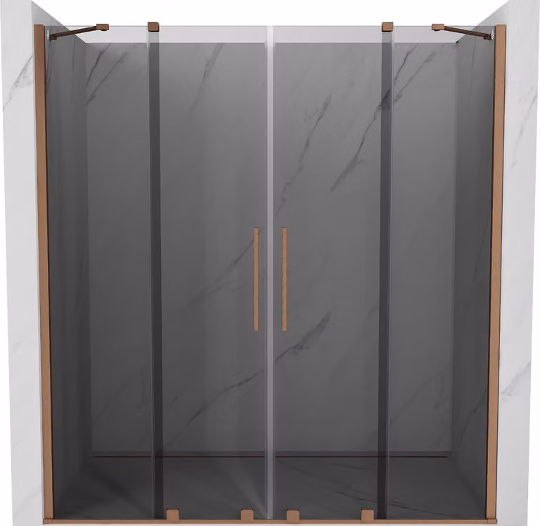 Mexen Velar Duo porte doccia scorrevoli 180 cm, grafite, rame spazzolato - 871-180-000-42-65