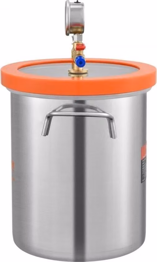 pompa per vuoto - 11,4 L - camera per vuoto - camera di degassificazione sotto vuoto in acciaio inox - 23 cmx27 cm - degassificazione di silicone, resina, poliuretano