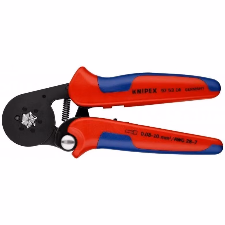 Pinza Crimpatrice Automatica per Terminali a Bussola Knipex 0,08 - 16 mm² con Meccanismo Auto-regolante e Bloccaggio Forzato, Multicolore – 2