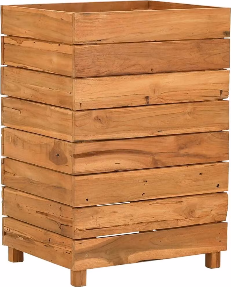 vidaXL Letto rialzato 50x40x72 cm in legno di recupero teak e acciaio