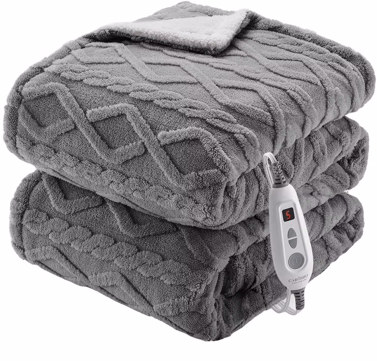 Coperta elettrica, 6 livelli di riscaldamento, spegnimento automatico, colore grigio