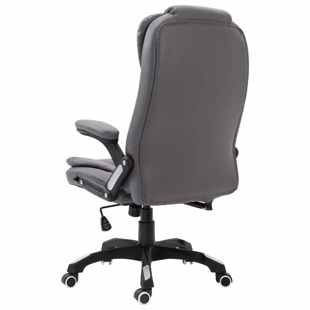 Sedia da Ufficio Ergonomica vidaXL in Similpelle Antracite con Braccioli e Ruote, Rotante 360 Gradi – 2