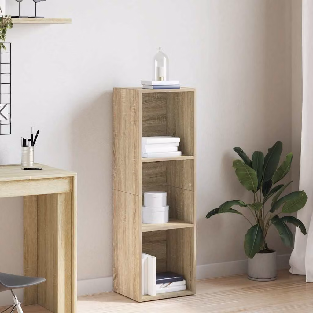 vidaXL Libreria e Mobile TV in Legno Multistrato e MDF, Colore Marrone, L/P/H: 36 x 30 x 114 cm