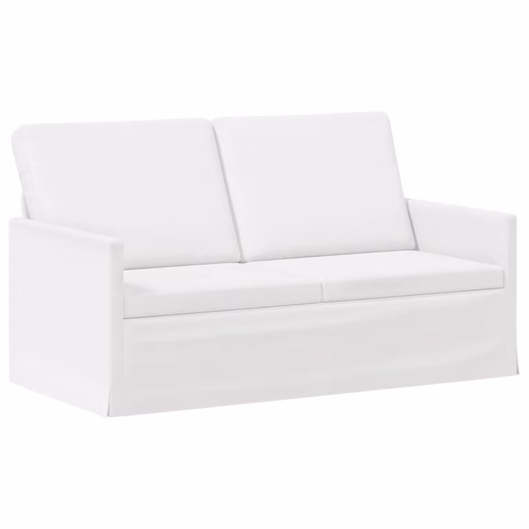 Divano a 2 posti moderno vidaXL in tessuto bianco con struttura in metallo L/P/H: 150 x 81 x 82 cm