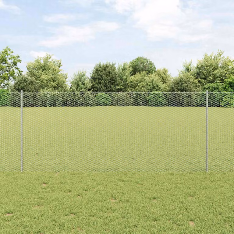 Maison Exclusive - Recinzione con Posto Argento 1 x 25 m Acciaio