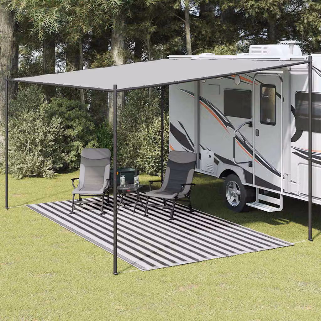 vidaXL Tappeto da esterno rettangolare in polipropilene Antracite e Bianco L: 250 cm, P: 450 cm