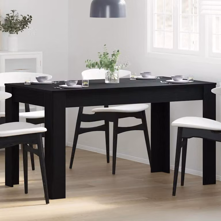 Maison Exclusive - Tavolo da pranzo in rovere nero 140 x 74,5 x 76 cm in materiale derivato dal legno