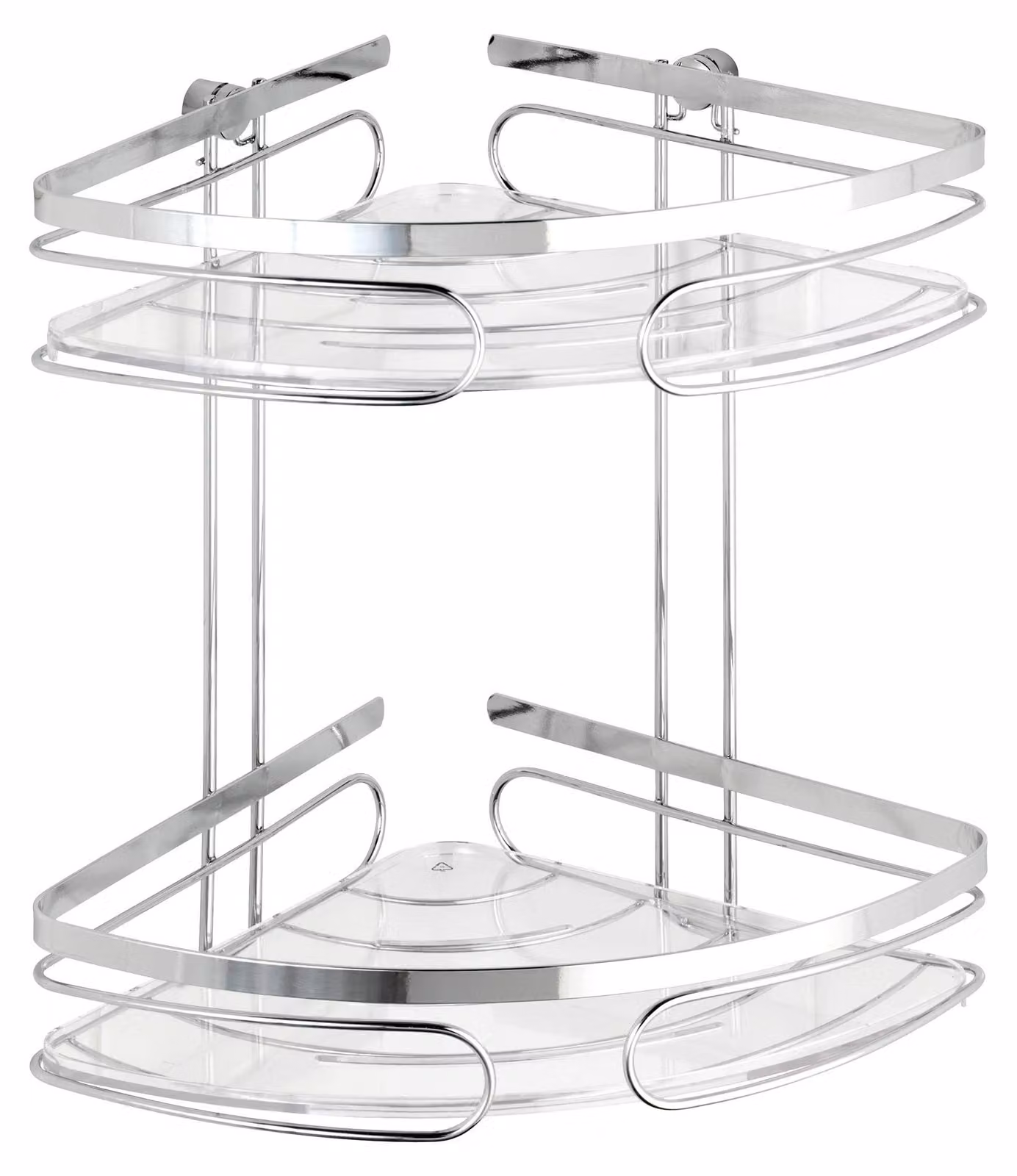 Scaffale a 2 ripiani, acciaio inossidabile lucido, dimensioni 26,5 x 27,5 x 19 cm