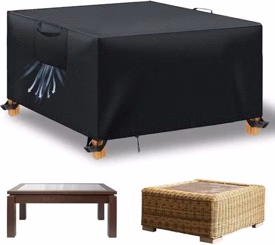 Copertura per tavolo da giardino - impermeabile - 1 pezzo - nero - tessuto 420D Oxford - 250 x 250 x 90 cm
