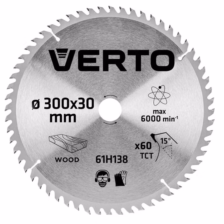 VERTO Lama da sega, widia, 300 x 30 mm, 60 denti