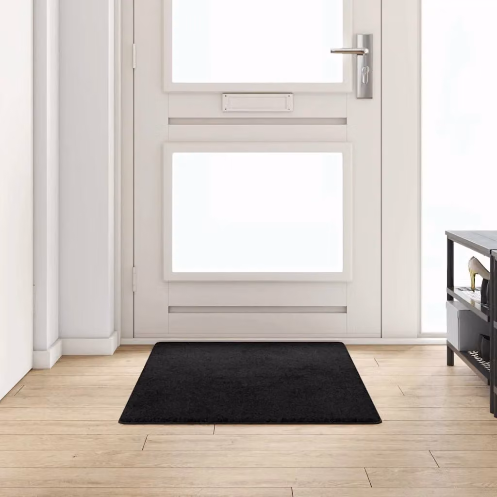 Runner in moquette vidaXL nero, moderno e rettangolare, in polipropilene, L 150 cm x P 80 cm