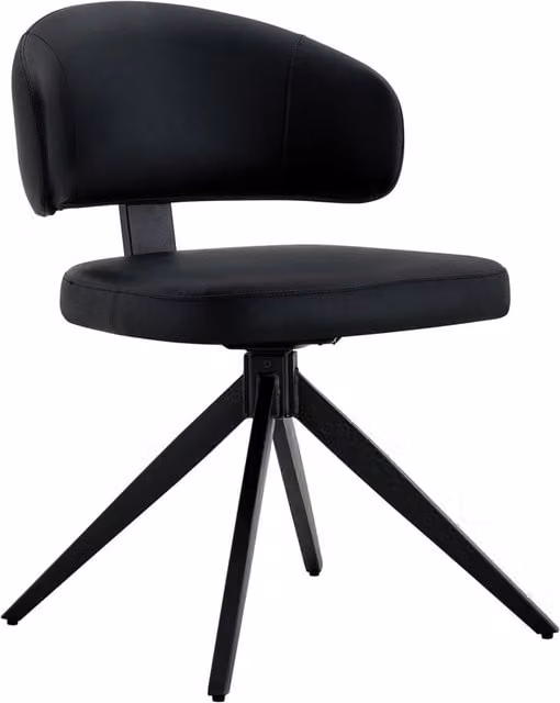 Set di 2 Sedie da Pranzo Moderne con Seduta in PU e Struttura Metallica Girevole 360°