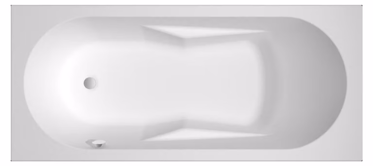 RIHO Lazy baignoires rectangulaires, version gauche, à encastrer, 1 place, bord étroit, blanc brillant, B080001005, B080001005