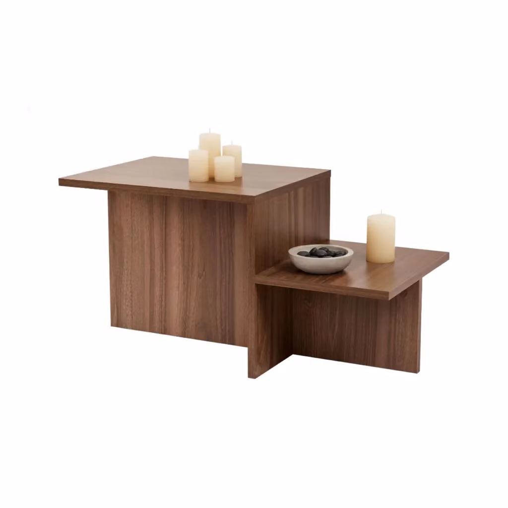 Lomagna, Tavolino da Salotto Rettangolare Moderno Marrone, L 80 x P 40 x H 40 cm – 2