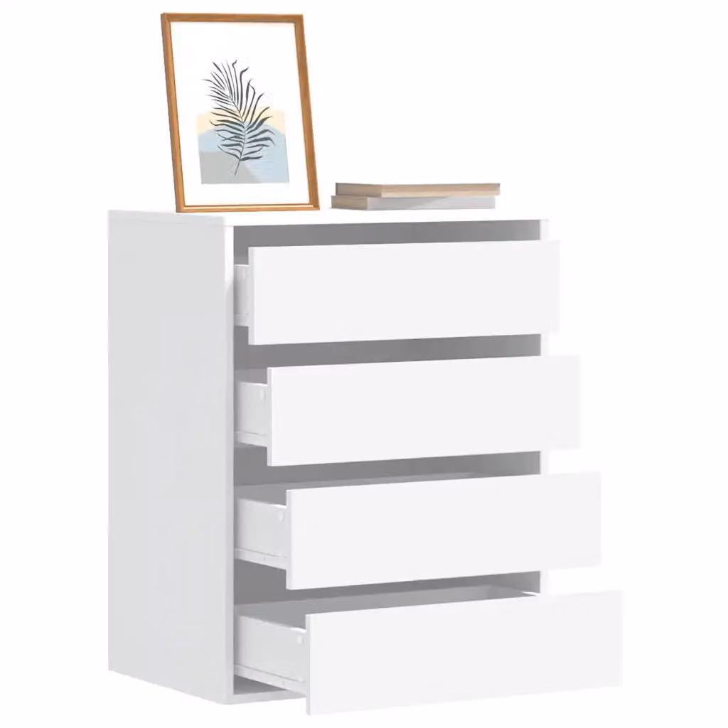 Cassettiera bianca vidaXL in legno multistrato da appendere a parete L: 60 cm, P: 41 cm, H: 76 cm