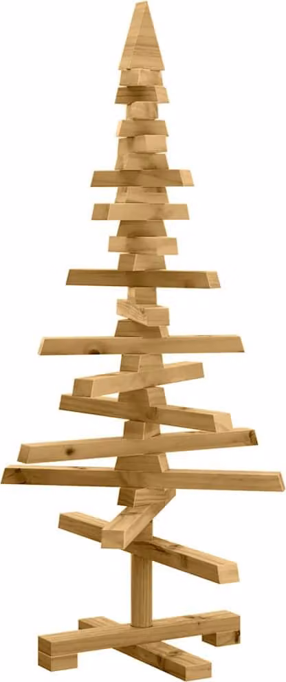 Albero di Natale in legno Marrone 90 cm Legno di pino massello