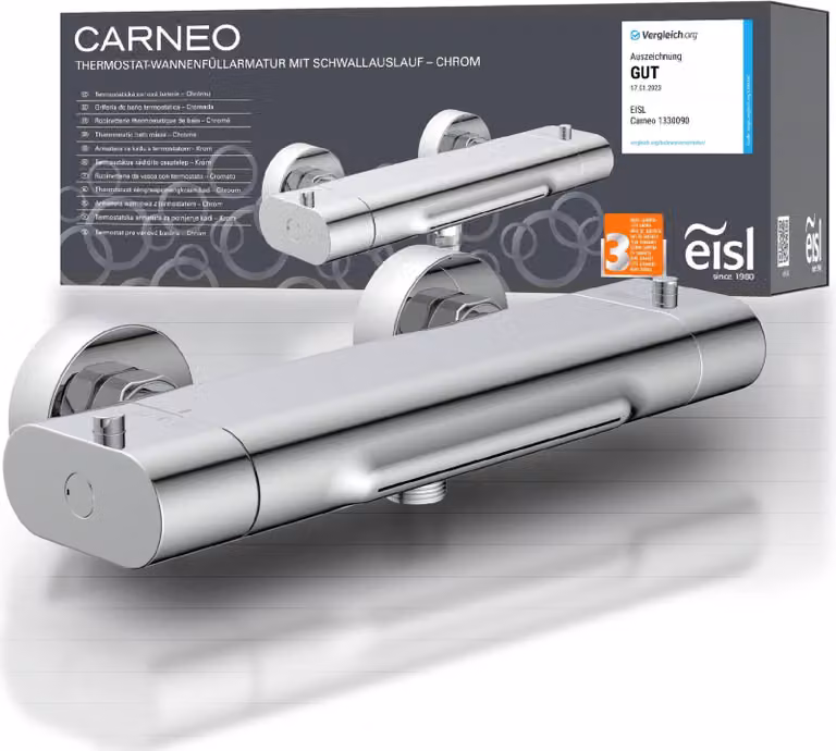 miscelatore da bagno eisl CARNEO, miscelatore da bagno con termostato, miscelatore da bagno cromato