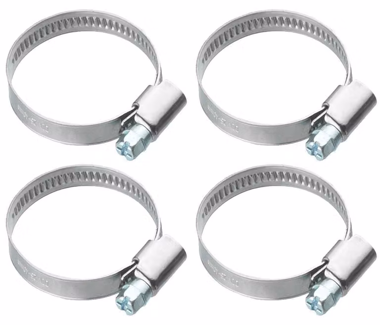 Morsetti per tubi da 25-40 mm, larghezza 9 mm, in acciaio inossidabile, confezione da 4 pezzi