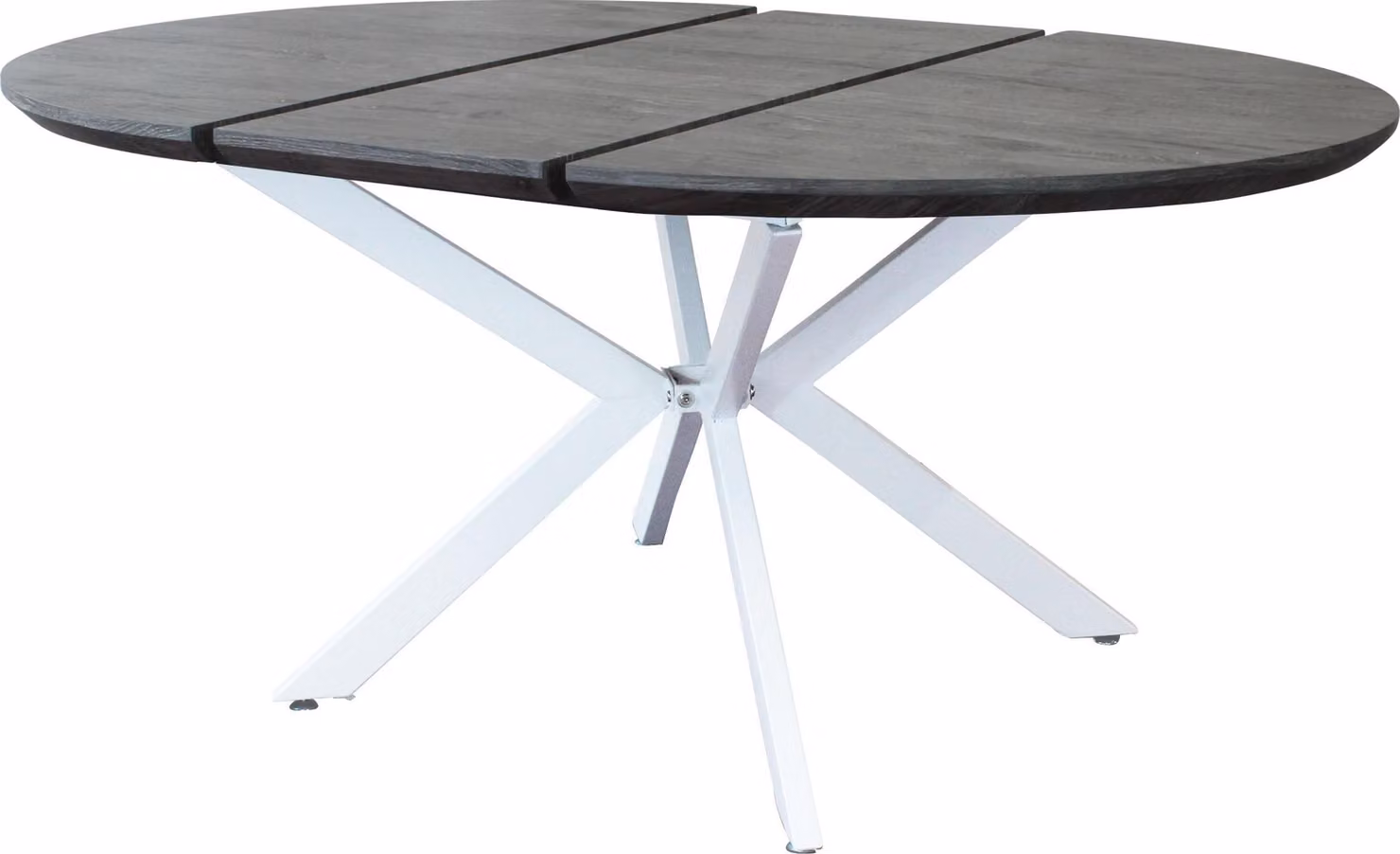 Milani Home - tavolo da pranzo rotondo allungabile 120 cm, grigio scuro, piano melaminico, 120 x 120 x 76 cm