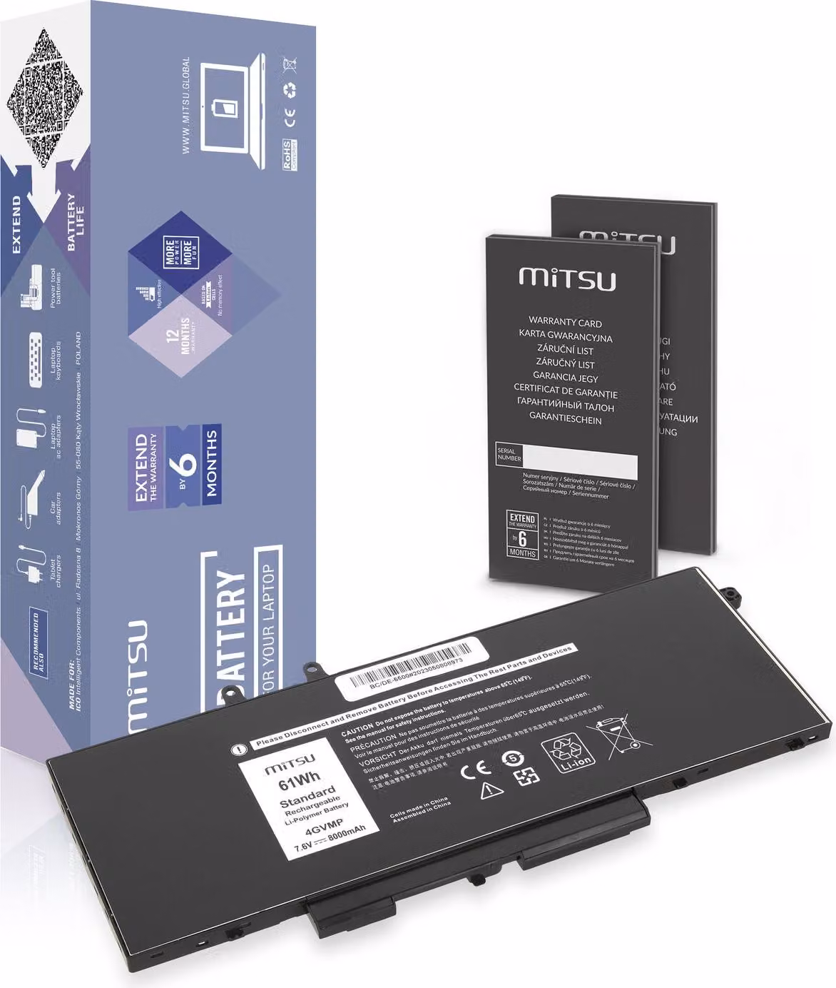 Mitsu #MITSU DELL 4GVMP 8000 mAh (61Wh) 7,6V (7,4V)