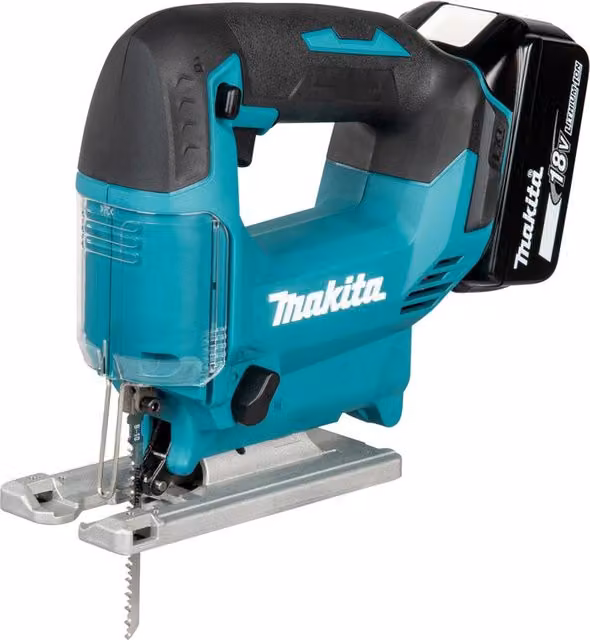 Seghetto alternativo a batteria Makita DJV186SFJ 18 V con 2 batterie da 3 Ah e caricabatterie della linea LXT