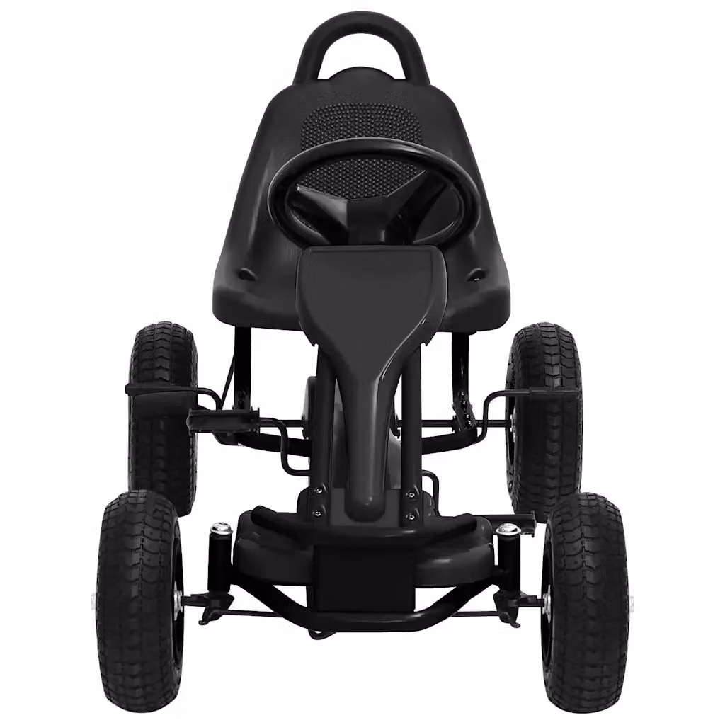 Go Kart a Pedali vidaXL con Freni e Pneumatici in Gomma Piena, Colore Nero – 2