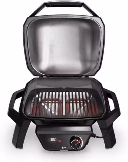 Weber Pulse 1000 Barbecue Elettrico da Tavolo Nero con Griglia in Ghisa Smaltata e Controllo Digitale via App