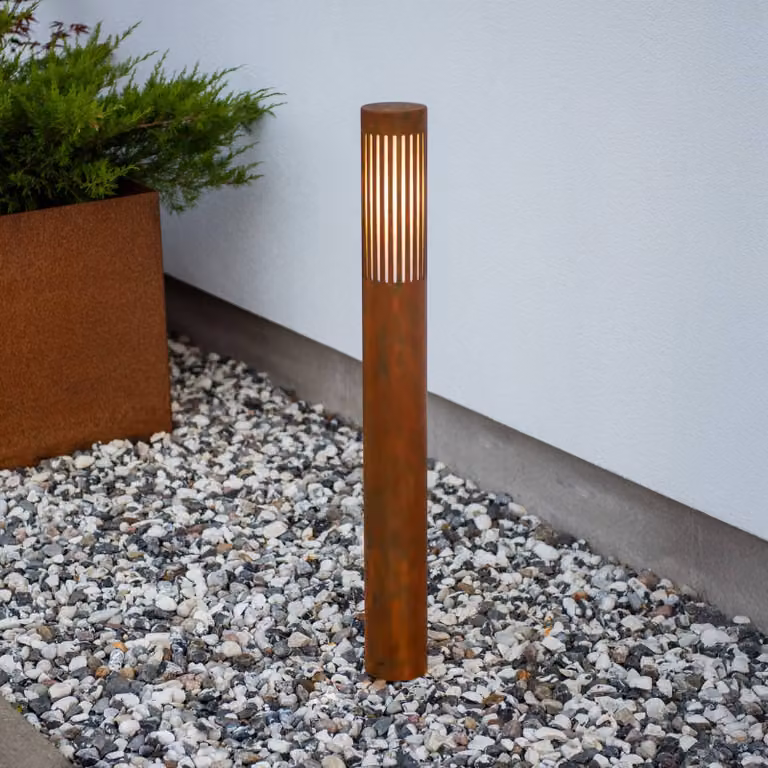 Konstsmide Lampioncino da giardino Pistoia, dimmerabile, Marrone / Ruggine, Alluminio, Lampada da esterni