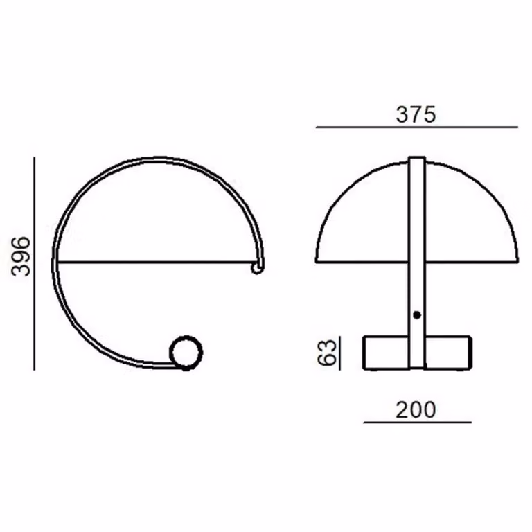 Stilnovo Lampada da tavolo di design Meta, dimmerabile, Nero, Soggiorno / Sala da pranzo, Metallo, Design, Lampada da tavolo