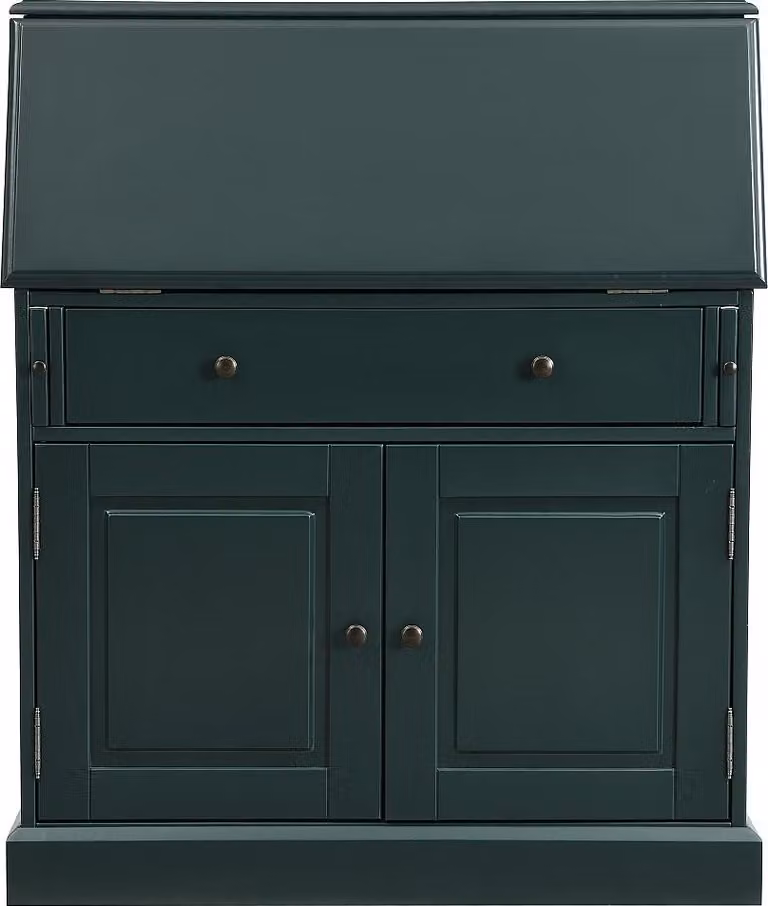 Segreteria - MDF e legno di pino - Verde scuro - CLEORE
