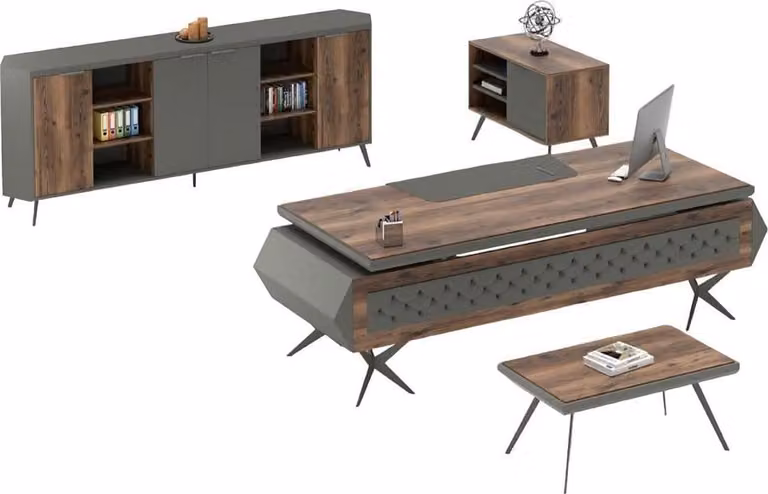 Arbeitstisch Schreibtisch Tisch Sideboard Büro Einrichtung 4tlg. Set Möbel