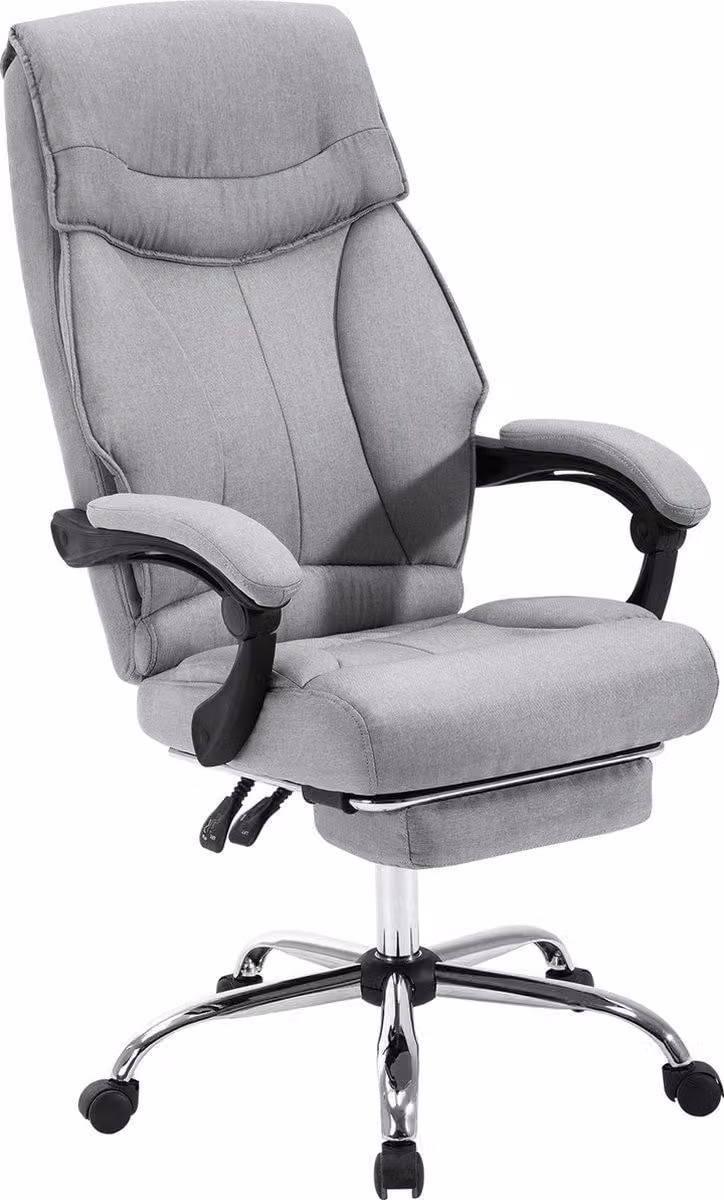 Sedia da ufficio Bolt Edge - Ergonomica - Per adulti - Grigio chiaro - Con poggiapiedi - Altezza regolabile - Con braccioli